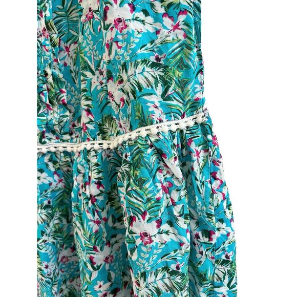 Matilda Jane Tropical Floral Smocked Peplum Spaghetti Strap Top Size Large - Picture 3 of 8